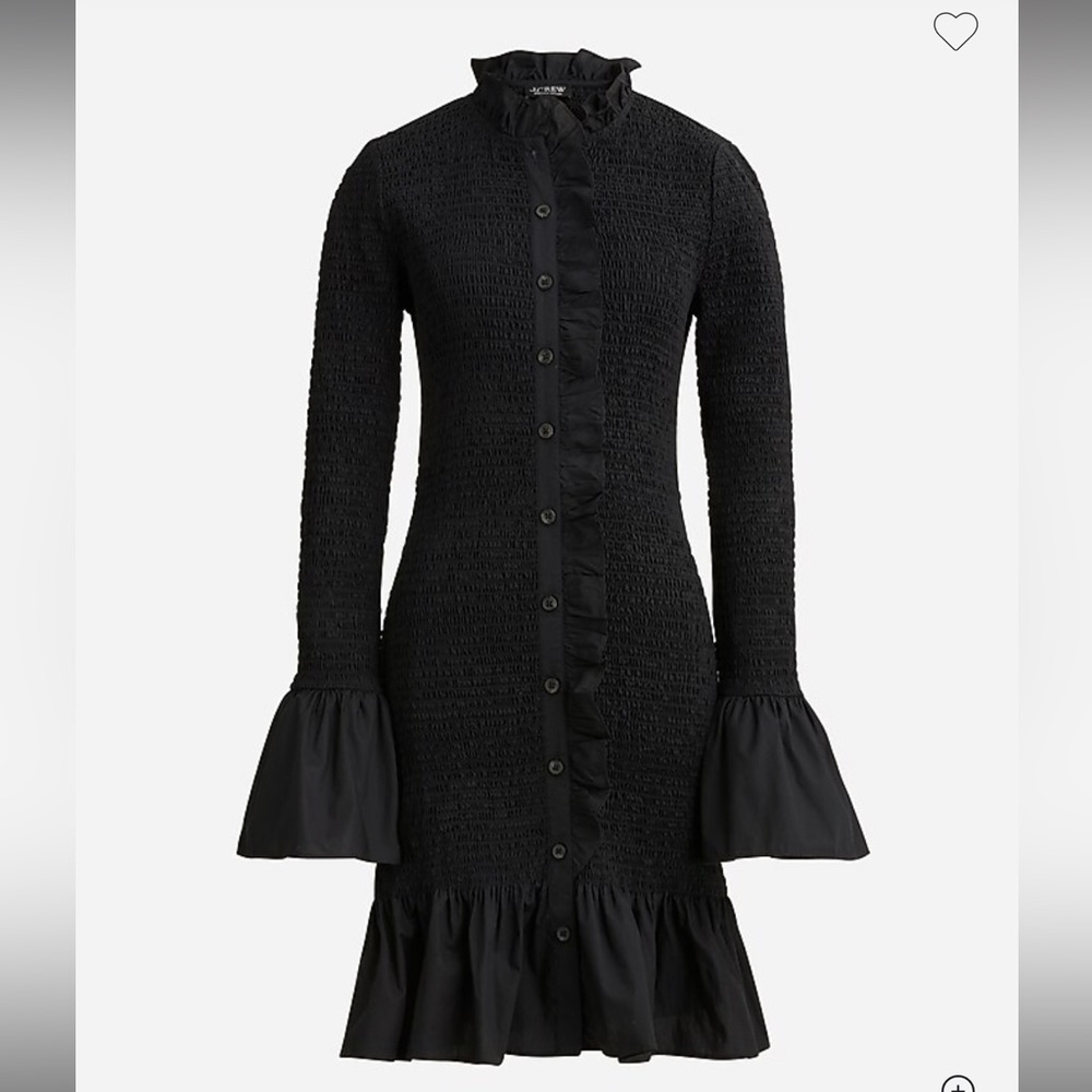 J.Crew Black Ruffle Dress